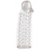 Прозрачная насадка на половой член с закрытой головкой и шипами - 12,5 см. - Toyfa Basic - в Ростове-на-Дону купить с доставкой