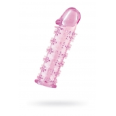 Гелевая розовая насадка на фаллос с шипами - 12 см. - Toyfa Basic - в Ростове-на-Дону купить с доставкой