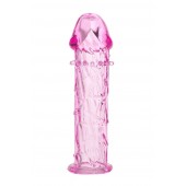 Гладкая розовая насадка с усиками под головкой - 12,5 см. - Toyfa Basic - в Ростове-на-Дону купить с доставкой