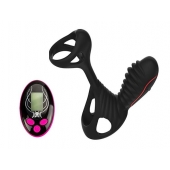 Чёрная насадка на фаллос Gladiator + LRS  с трехкнопочным пультом управления - Adrien Lastic - в Ростове-на-Дону купить с доставкой