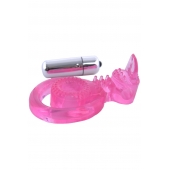 Розовая вибронасадка со стимулятор клитора   Язычок - Toyfa Basic - в Ростове-на-Дону купить с доставкой