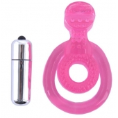 Розовая вибронасадка со стимулятор клитора   Язычок - Toyfa Basic - в Ростове-на-Дону купить с доставкой
