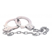 Наручники из металла с длинной цепочкой CHROME HANDCUFFS METAL HANDCUFFS W. KEY - NMC - купить с доставкой в Ростове-на-Дону