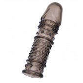 Дымчатая закрытая насадка ToyFa XLover с чешуйками и пупырышками - 13,5 см. - ToyFa - в Ростове-на-Дону купить с доставкой