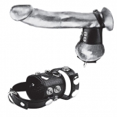 Утяжка на пенис и мошонку Cock Ring With 1.5  Ball Stretcher And Optional Weight Ring - BlueLine - купить с доставкой в Ростове-на-Дону