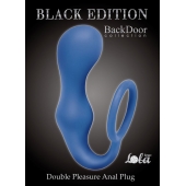 Синее эрекционное кольцо с анальной пробкой Double Pleasure Anal Plug - Lola Games - в Ростове-на-Дону купить с доставкой