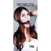 Чёрный кожаный чокер-кляп Tyra Black - Rebelts - купить с доставкой в Ростове-на-Дону