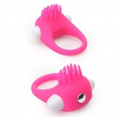 Розовое эрекционное кольцо с щеточкой LIT-UP SILICONE STIMU RING 5 - Dream Toys - в Ростове-на-Дону купить с доставкой