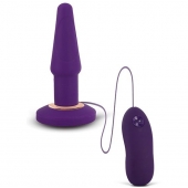 Фиолетовая анальная вибропробка APEX BUTT PLUG LARGE PURPLE - 15 см. - Seven Creations