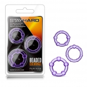 Набор из 3 фиолетовых эрекционных колец Stay Hard Beaded Cockrings - Blush Novelties - в Ростове-на-Дону купить с доставкой