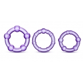 Набор из 3 фиолетовых эрекционных колец Stay Hard Beaded Cockrings - Blush Novelties - в Ростове-на-Дону купить с доставкой