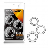 Набор из 3 прозрачных эрекционных колец Stay Hard Beaded Cockrings - Blush Novelties - в Ростове-на-Дону купить с доставкой