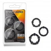 Набор из 3 чёрных эрекционных колец Stay Hard Beaded Cockrings - Blush Novelties - в Ростове-на-Дону купить с доставкой