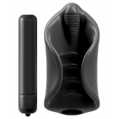 Чёрный мастурбатор Vibrating Silicone Stimulator с вибрацией - Pipedream - в Ростове-на-Дону купить с доставкой