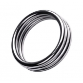 Металлическое эрекционное кольцо с рёбрышками размера L - ToyFa - в Ростове-на-Дону купить с доставкой