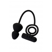 Чёрное эрекционное кольцо с вибростимулятором и анальным хвостом - Erotist Adult Toys - в Ростове-на-Дону купить с доставкой