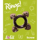 Чёрное эрекционное кольцо Rings Screw - Lola Games - в Ростове-на-Дону купить с доставкой