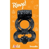 Чёрное эрекционное кольцо Rings Treadle с подхватом - Lola Games - в Ростове-на-Дону купить с доставкой