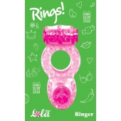 Розовое эрекционное кольцо с вибрацией Rings Ringer - Lola Games - в Ростове-на-Дону купить с доставкой