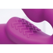 Ярко-розовый безремневой вибрострапон Evoke Vibrating Strapless Silicone Strap-on Dildo - XR Brands - купить с доставкой в Ростове-на-Дону