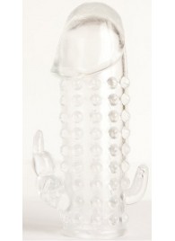 Гелевая прозрачная насадка с 2 отростками - 13 см. - Toyfa Basic - в Ростове-на-Дону купить с доставкой
