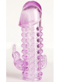 Закрытая фиолетовая насадка с 2 отростками - 13 см. - Toyfa Basic - в Ростове-на-Дону купить с доставкой