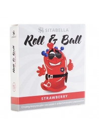 Стимулирующий презерватив-насадка Roll   Ball Strawberry - Sitabella - купить с доставкой в Ростове-на-Дону