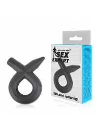Черное силиконовое эрекционное кольцо Sex Expert - Sex Expert - в Ростове-на-Дону купить с доставкой
