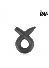 Черное силиконовое эрекционное кольцо Sex Expert - Sex Expert - в Ростове-на-Дону купить с доставкой