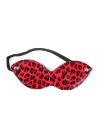 Красная маска на резиночке с леопардовыми пятнышками - Notabu - купить с доставкой в Ростове-на-Дону