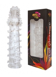 Закрытая прозрачная рельефная насадка с шипиками Crystal sleeve - 13,5 см. - Erowoman-Eroman - #SOTBIT_REGIONS_UF_V_REGION_NAME# купить с доставкой