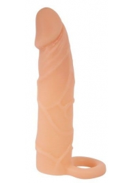 Насадка на пенис с кольцом для мошонки - 17,4 см. - Sex Expert - в Ростове-на-Дону купить с доставкой