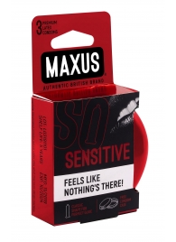 Ультратонкие презервативы в железном кейсе MAXUS Sensitive - 3 шт. - Maxus - купить с доставкой в Ростове-на-Дону