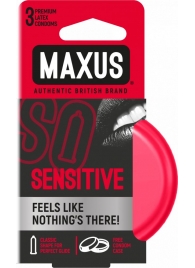 Ультратонкие презервативы в железном кейсе MAXUS Sensitive - 3 шт. - Maxus - купить с доставкой в Ростове-на-Дону