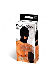 Черная эластичная маска на голову с прорезью для рта - Lux Fetish - купить с доставкой в Ростове-на-Дону