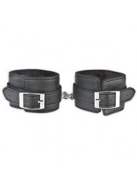 Черные фиксаторы для ног на цепи с мехом внутри - Lux Fetish - купить с доставкой в Ростове-на-Дону