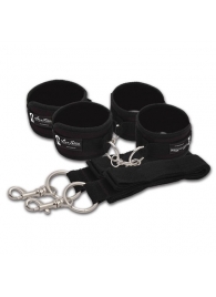 Две пары черных наручников, крепящиеся к матрасу - Lux Fetish - купить с доставкой в Ростове-на-Дону