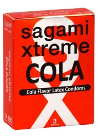 Ароматизированные презервативы Sagami Xtreme COLA - 3 шт. - Sagami - купить с доставкой в Ростове-на-Дону
