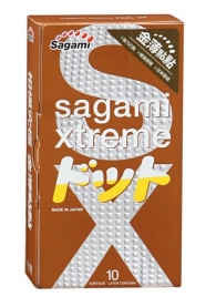 Презервативы Sagami Xtreme FEEL UP с точечной текстурой и линиями прилегания - 10 шт. - Sagami - купить с доставкой в Ростове-на-Дону