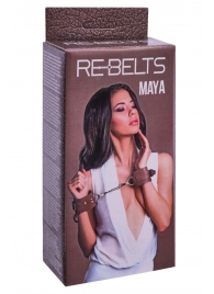 Коричневые кожаные наручники Maya - Rebelts - купить с доставкой в Ростове-на-Дону