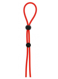 Красное лассо на пенис с двумя бусинами STRETCHY LASSO CAGE - Dream Toys - в Ростове-на-Дону купить с доставкой