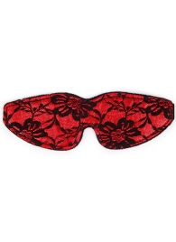 Красная маска на глаза с черным кружевом - Notabu - купить с доставкой в Ростове-на-Дону