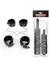 Комплект наручников и оков на металлических креплениях с кольцом - Notabu - купить с доставкой в Ростове-на-Дону
