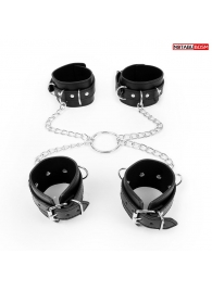 Комплект наручников и оков на металлических креплениях с кольцом - Notabu - купить с доставкой в Ростове-на-Дону