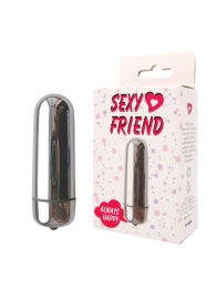 Серебристая гладкая вибропуля Sexy Friend - 8,3 см. - Bior toys