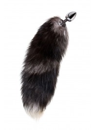 Серебристая металлическая анальная втулка с хвостом чернобурой лисы - размер S - ToyFa - купить с доставкой в Ростове-на-Дону