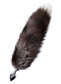 Серебристая металлическая анальная втулка с хвостом чернобурой лисы - размер S - ToyFa - купить с доставкой в Ростове-на-Дону