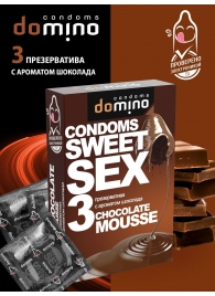 Презервативы для орального секса DOMINO Sweet Sex с ароматом шоколадного мусса - 3 шт. - Domino - купить с доставкой в Ростове-на-Дону