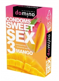 Презервативы для орального секса DOMINO Sweet Sex с ароматом манго - 3 шт. - Domino - купить с доставкой в Ростове-на-Дону