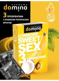 Презервативы для орального секса DOMINO Sweet Sex с ароматом тропических фруктов - 3 шт. - Domino - купить с доставкой в Ростове-на-Дону
